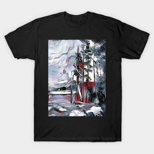 Winter Lake Scenery T-Shirt by ArtlyStudio